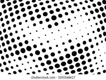 Abstract halftone wave dotted background. Halftone twisted grunge pattern, dot, circle.  Vector modern optical halftone pop art texture for poster, business card, cover, label mock-up, sticker layout
