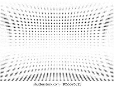 Abstract halftone wave dotted background. Halftone twisted grunge pattern, dot, circle.  Vector modern optical halftone pop art texture for poster, business card, cover, label mock-up, sticker layout