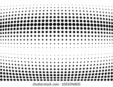Abstract halftone wave dotted background. Halftone twisted grunge pattern, dot, circle.  Vector modern optical halftone pop art texture for poster, business card, cover, label mock-up, sticker layout