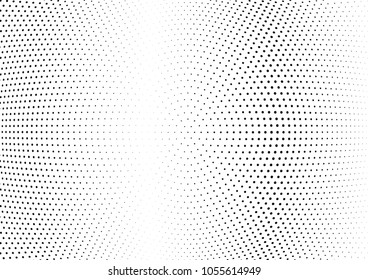 Abstract halftone wave dotted background. Halftone twisted grunge pattern, dot, circle.  Vector modern optical halftone pop art texture for poster, business card, cover, label mock-up, sticker layout