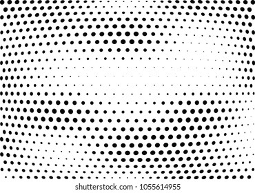 Abstract halftone wave dotted background. Halftone twisted grunge pattern, dot, circle.  Vector modern optical halftone pop art texture for poster, business card, cover, label mock-up, sticker layout