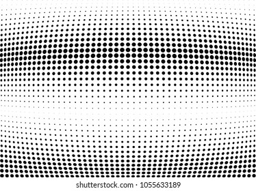 Abstract halftone wave dotted background. Halftone twisted grunge pattern, dot, circle.  Vector modern optical halftone pop art texture for poster, business card, cover, label mock-up, sticker layout