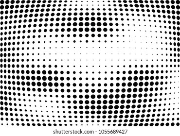 Abstract halftone wave dotted background. Halftone twisted grunge pattern, dot, circle.  Vector modern optical halftone pop art texture for poster, business card, cover, label mock-up, sticker layout
