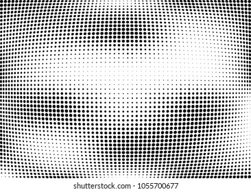 Abstract halftone wave dotted background. Halftone twisted grunge pattern, dot, circle.  Vector modern optical halftone pop art texture for poster, business card, cover, label mock-up, sticker layout