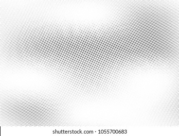 Abstract halftone wave dotted background. Halftone twisted grunge pattern, dot, circle.  Vector modern optical halftone pop art texture for poster, business card, cover, label mock-up, sticker layout