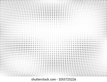 Abstract halftone wave dotted background. Halftone twisted grunge pattern, dot, circle.  Vector modern optical halftone pop art texture for poster, business card, cover, label mock-up, sticker layout