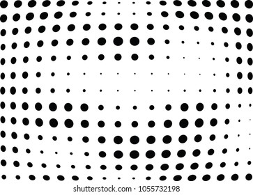 Abstract halftone wave dotted background. Halftone twisted grunge pattern, dot, circle.  Vector modern optical halftone pop art texture for poster, business card, cover, label mock-up, sticker layout