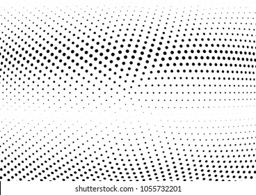 Abstract halftone wave dotted background. Halftone twisted grunge pattern, dot, circle.  Vector modern optical halftone pop art texture for poster, business card, cover, label mock-up, sticker layout