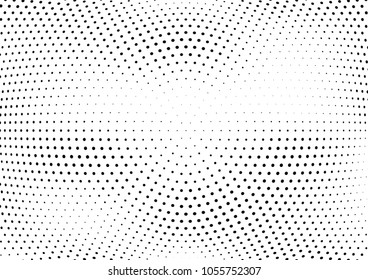 Abstract halftone wave dotted background. Halftone twisted grunge pattern, dot, circle.  Vector modern optical halftone pop art texture for poster, business card, cover, label mock-up, sticker layout