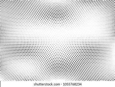 Abstract halftone wave dotted background. Halftone twisted grunge pattern, dot, circle.  Vector modern optical halftone pop art texture for poster, business card, cover, label mock-up, sticker layout