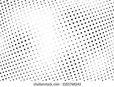 Abstract halftone wave dotted background. Halftone twisted grunge pattern, dot, circle.  Vector modern optical halftone pop art texture for poster, business card, cover, label mock-up, sticker layout