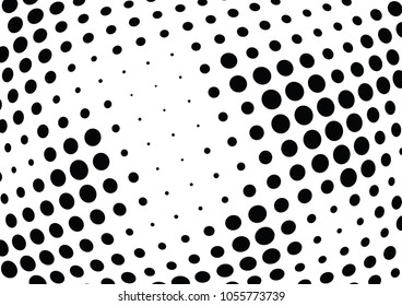 Abstract halftone wave dotted background. Halftone twisted grunge pattern, dot, circle.  Vector modern optical halftone pop art texture for poster, business card, cover, label mock-up, sticker layout