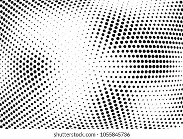Abstract halftone wave dotted background. Halftone twisted grunge pattern, dot, circle.  Vector modern optical halftone pop art texture for poster, business card, cover, label mock-up, sticker layout