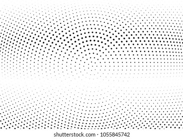 Abstract halftone wave dotted background. Halftone twisted grunge pattern, dot, circle.  Vector modern optical halftone pop art texture for poster, business card, cover, label mock-up, sticker layout