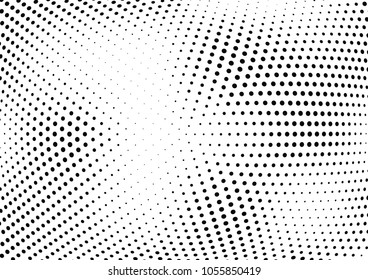 Abstract halftone wave dotted background. Halftone twisted grunge pattern, dot, circle.  Vector modern optical halftone pop art texture for poster, business card, cover, label mock-up, sticker layout