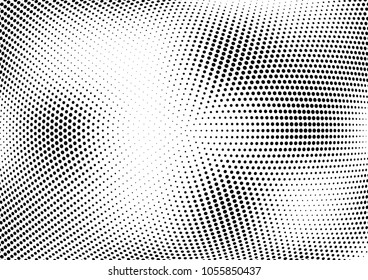 Abstract halftone wave dotted background. Halftone twisted grunge pattern, dot, circle.  Vector modern optical halftone pop art texture for poster, business card, cover, label mock-up, sticker layout
