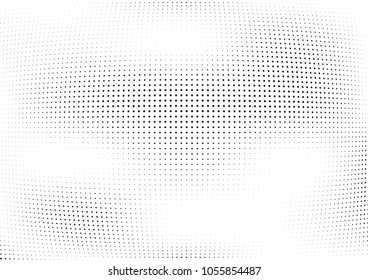 Abstract halftone wave dotted background. Halftone twisted grunge pattern, dot, circle.  Vector modern optical halftone pop art texture for poster, business card, cover, label mock-up, sticker layout