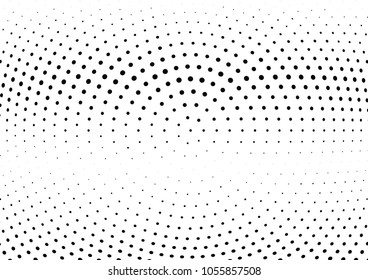 Abstract halftone wave dotted background. Halftone twisted grunge pattern, dot, circle.  Vector modern optical halftone pop art texture for poster, business card, cover, label mock-up, sticker layout