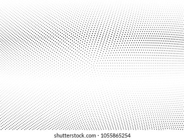 Abstract halftone wave dotted background. Halftone twisted grunge pattern, dot, circle.  Vector modern optical halftone pop art texture for poster, business card, cover, label mock-up, sticker layout