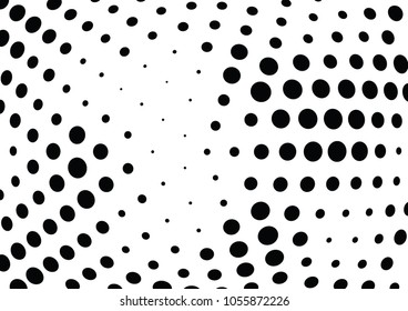Abstract halftone wave dotted background. Halftone twisted grunge pattern, dot, circle.  Vector modern optical halftone pop art texture for poster, business card, cover, label mock-up, sticker layout