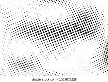 Abstract halftone wave dotted background. Halftone twisted grunge pattern, dot, circle.  Vector modern optical halftone pop art texture for poster, business card, cover, label mock-up, sticker layout