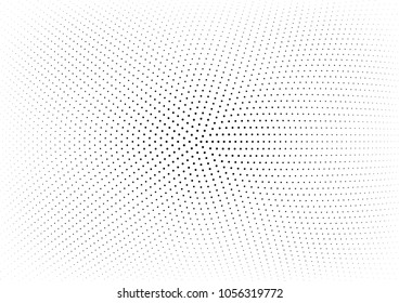 Abstract halftone wave dotted background. Halftone twisted grunge pattern, dot, circle.  Vector modern optical halftone pop art texture for poster, business card, cover, label mock-up, sticker layout