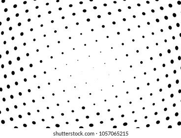Abstract halftone wave dotted background. Halftone twisted grunge pattern, dot, circle.  Vector modern optical halftone pop art texture for poster, business card, cover, label mock-up, sticker layout