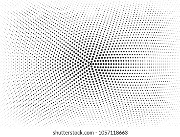 Abstract halftone wave dotted background. Halftone twisted grunge pattern, dot, circle.  Vector modern optical halftone pop art texture for poster, business card, cover, label mock-up, sticker layout