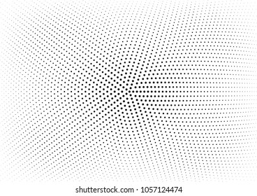 Abstract halftone wave dotted background. Halftone twisted grunge pattern, dot, circle.  Vector modern optical halftone pop art texture for poster, business card, cover, label mock-up, sticker layout