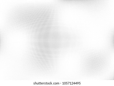 Abstract halftone wave dotted background. Halftone twisted grunge pattern, dot, circle.  Vector modern optical halftone pop art texture for poster, business card, cover, label mock-up, sticker layout