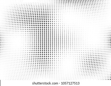 Abstract halftone wave dotted background. Halftone twisted grunge pattern, dot, circle.  Vector modern optical halftone pop art texture for poster, business card, cover, label mock-up, sticker layout