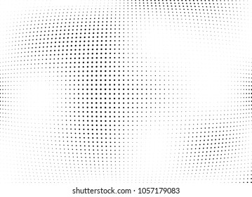 Abstract halftone wave dotted background. Halftone twisted grunge pattern, dot, circle.  Vector modern optical halftone pop art texture for poster, business card, cover, label mock-up, sticker layout