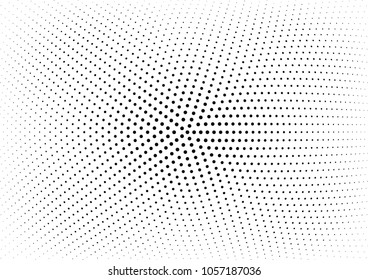 Abstract halftone wave dotted background. Halftone twisted grunge pattern, dot, circle.  Vector modern optical halftone pop art texture for poster, business card, cover, label mock-up, sticker layout