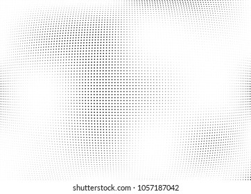 Abstract halftone wave dotted background. Halftone twisted grunge pattern, dot, circle.  Vector modern optical halftone pop art texture for poster, business card, cover, label mock-up, sticker layout