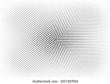Abstract halftone wave dotted background. Halftone twisted grunge pattern, dot, circle.  Vector modern optical halftone pop art texture for poster, business card, cover, label mock-up, sticker layout