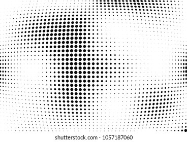 Abstract halftone wave dotted background. Halftone twisted grunge pattern, dot, circle.  Vector modern optical halftone pop art texture for poster, business card, cover, label mock-up, sticker layout