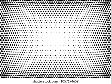 Abstract halftone wave dotted background. Halftone twisted grunge pattern, dot, circle.  Vector modern optical halftone pop art texture for poster, business card, cover, label mock-up, sticker layout