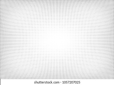 Abstract halftone wave dotted background. Halftone twisted grunge pattern, dot, circle.  Vector modern optical halftone pop art texture for poster, business card, cover, label mock-up, sticker layout