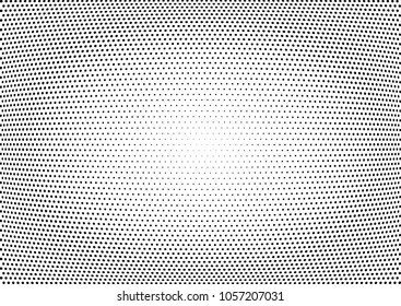 Abstract halftone wave dotted background. Halftone twisted grunge pattern, dot, circle.  Vector modern optical halftone pop art texture for poster, business card, cover, label mock-up, sticker layout