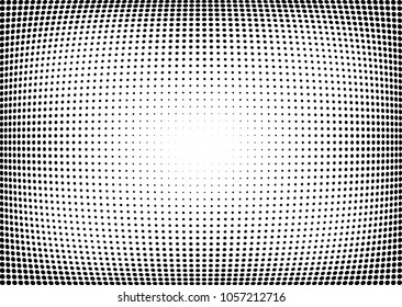 Abstract halftone wave dotted background. Halftone twisted grunge pattern, dot, circle.  Vector modern optical halftone pop art texture for poster, business card, cover, label mock-up, sticker layout