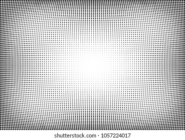 Abstract halftone wave dotted background. Halftone twisted grunge pattern, dot, circle.  Vector modern optical halftone pop art texture for poster, business card, cover, label mock-up, sticker layout