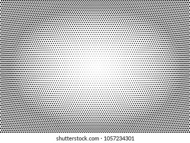 Abstract halftone wave dotted background. Halftone twisted grunge pattern, dot, circle.  Vector modern optical halftone pop art texture for poster, business card, cover, label mock-up, sticker layout