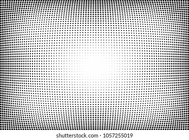 Abstract halftone wave dotted background. Halftone twisted grunge pattern, dot, circle.  Vector modern optical halftone pop art texture for poster, business card, cover, label mock-up, sticker layout