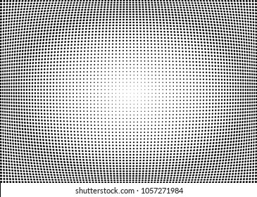 Abstract halftone wave dotted background. Halftone twisted grunge pattern, dot, circle.  Vector modern optical halftone pop art texture for poster, business card, cover, label mock-up, sticker layout