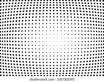 Abstract halftone wave dotted background. Halftone twisted grunge pattern, dot, circle.  Vector modern optical halftone pop art texture for poster, business card, cover, label mock-up, sticker layout