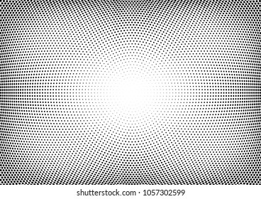 Abstract halftone wave dotted background. Halftone twisted grunge pattern, dot, circle.  Vector modern optical halftone pop art texture for poster, business card, cover, label mock-up, sticker layout