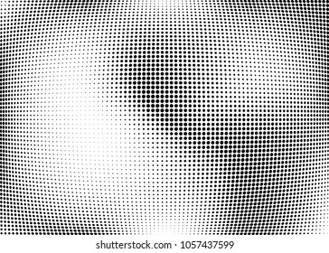 Abstract halftone wave dotted background. Halftone twisted grunge pattern, dot, circle.  Vector modern optical halftone pop art texture for poster, business card, cover, label mock-up, sticker layout