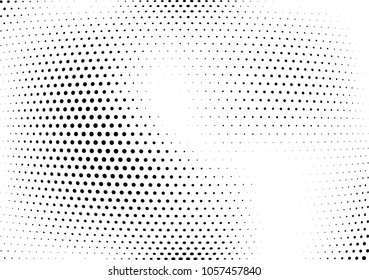 Abstract halftone wave dotted background. Halftone twisted grunge pattern, dot, circle.  Vector modern optical halftone pop art texture for poster, business card, cover, label mock-up, sticker layout