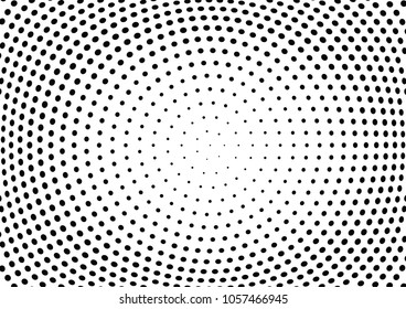Abstract halftone wave dotted background. Halftone twisted grunge pattern, dot, circle.  Vector modern optical halftone pop art texture for poster, business card, cover, label mock-up, sticker layout