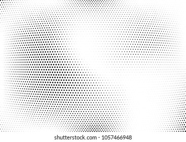 Abstract halftone wave dotted background. Halftone twisted grunge pattern, dot, circle.  Vector modern optical halftone pop art texture for poster, business card, cover, label mock-up, sticker layout